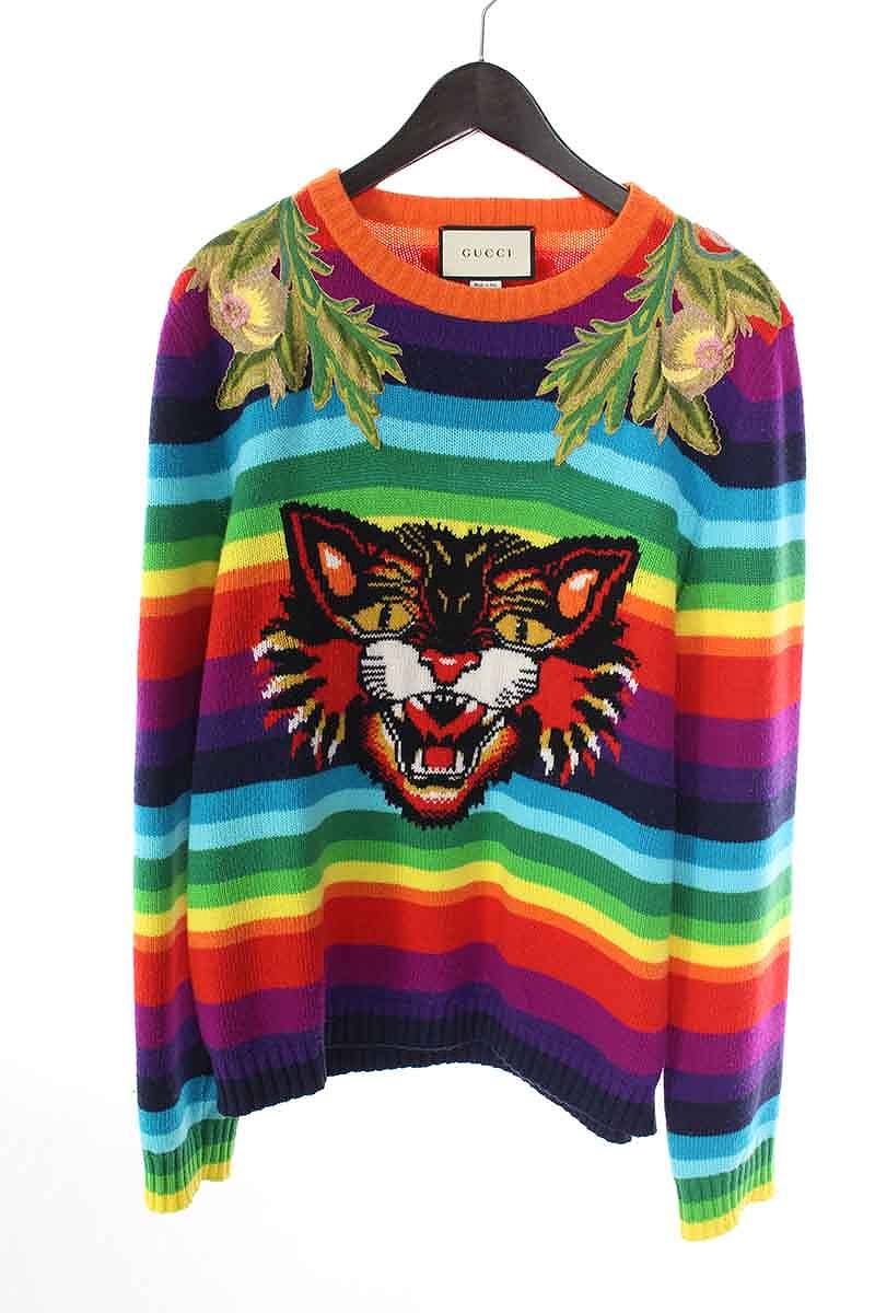 グッチ Gucci Angry Cat Wool Jumper X9a11 アングリーキャットウールストライプニット の買取実績 ブランド買取のリンカン Rinkan