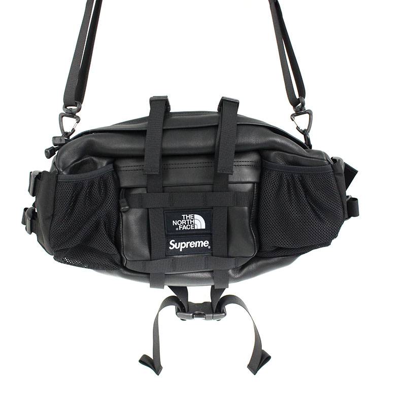 Supreme×TNF Leather Mountain Waist Bag黒