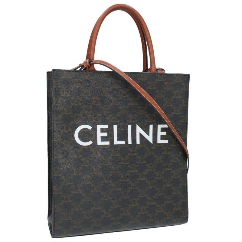 セリーヌバイエディスリマン CELINE by Hedi Slimane バーティカルカバ スモール ロゴプリントトリオンフキャンバス2WAYトートバッグ