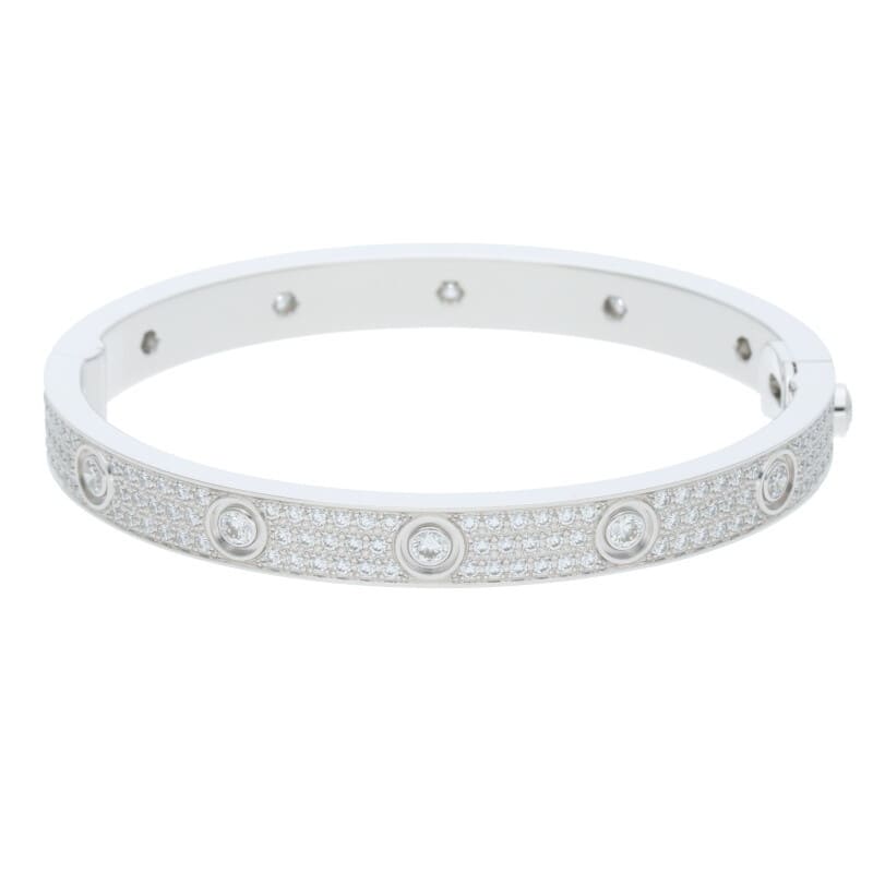 カルティエ Cartier LOVE BRACELET PAVE DIAMONDS ラブブレス 18KWG PAVEダイヤ ラブブレスレット  の買取価格実績 | ブランド買取のRINKAN